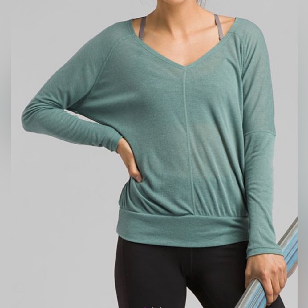 NWT prAna Orona Top, Dusty Aloe Heather, Size S